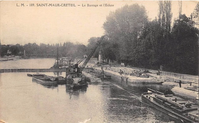 Cpa 94 Saint Maur Creteil Le Barrage Et L'ecluse