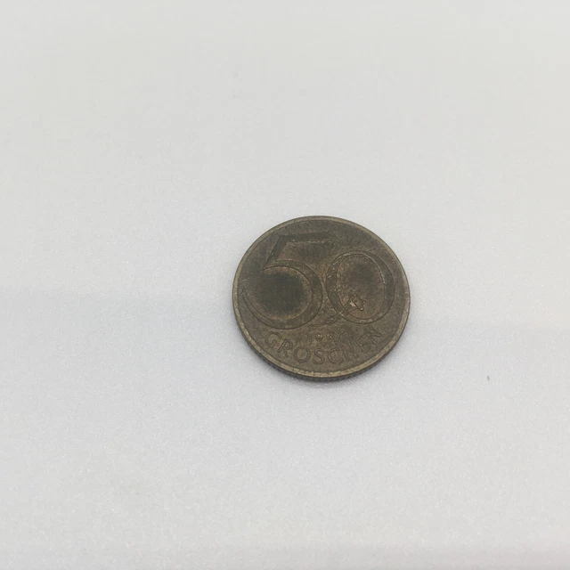 Austria 1967  50 Groschen Aluminum-Bronze Coin Austrian Shield Good Circulated