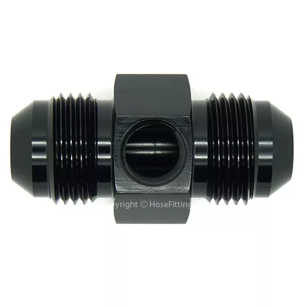 AN-4 Stecker BLACK UNION mit Inline-Anschluss 1/8 NPT Heizöldruck T-Stück Adapter