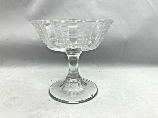 VINTAGE Clear Glass Depression 1950's Small Pedestal Bowl Candy Dish 4.5" H