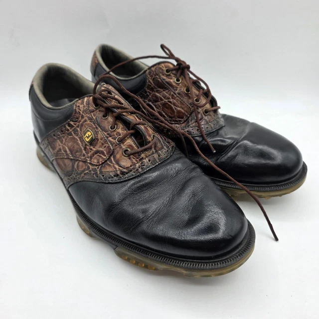 FootJoy Men\'s DRYJOYS TOUR Croc Spiked Golf Shoes Black 53678 Size US 8.5XW Footjoy Dryjoys Men main image 4