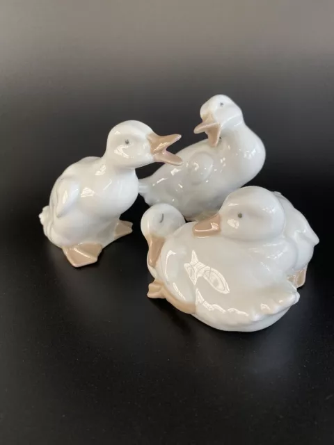 LLADRO NAO 3x DUCKS Vintage Figurines 1982-1983 Spain Excellent condition