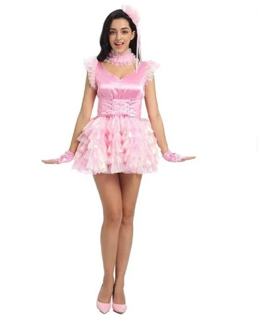 SISSY MAID PINK Satin Dress Cosplay Costume Tailored 62.00 PicClick