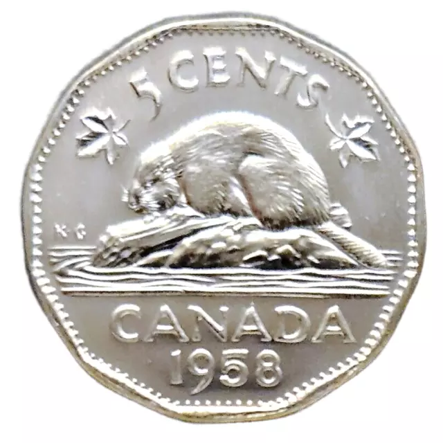Canada 1958 BU UNC Uncirculated Five Cent Piece - Nickel!!