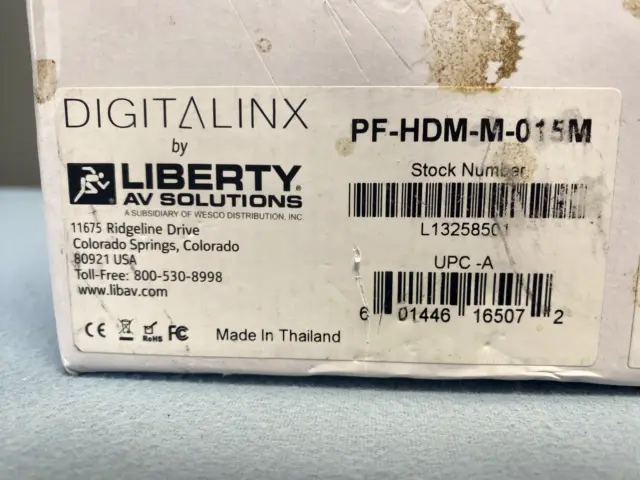 Liberty AV PF-HDM-M-015M Active Fiber Optic 4K HDMI Plenum Cable - 49'