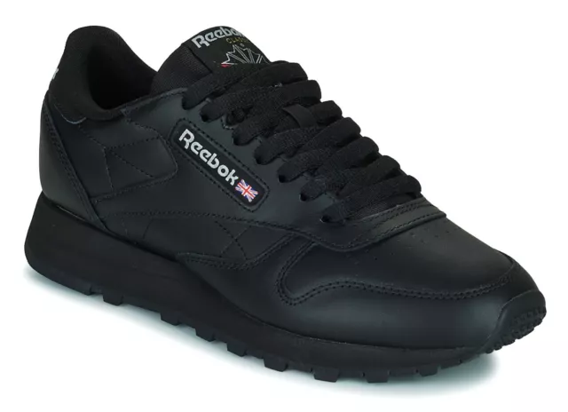 Reebok Classic Leather Black, Black Big Kids Running Trainers Shoes 50148