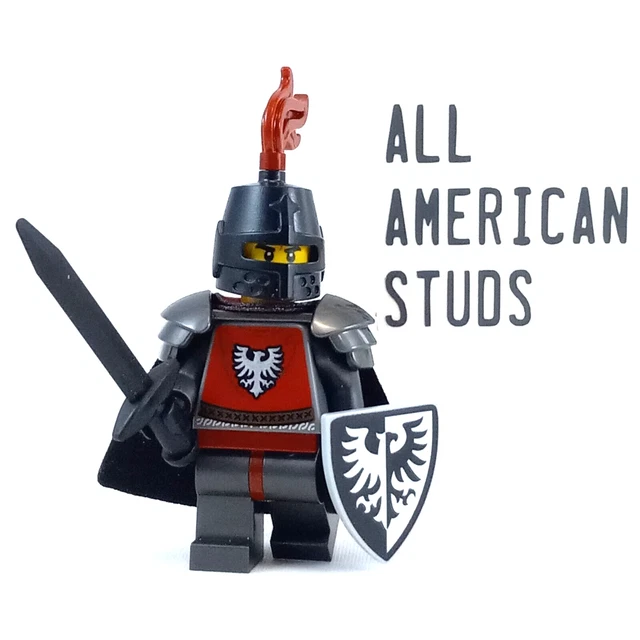 LEGO CASTLE RED Falcon Knight BAM Minifigure Medieval Shield Black