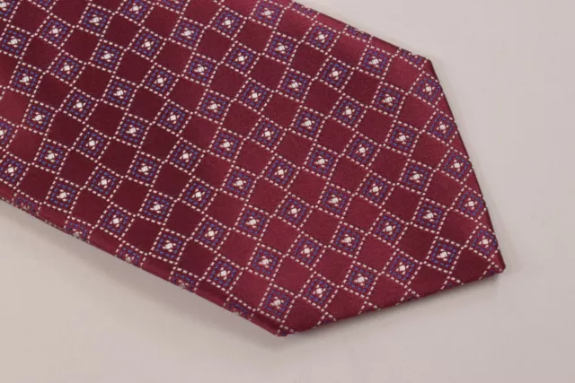 Charvet NWOT Neck Tie In Burgundy Blue White Made in France Silk Brand New