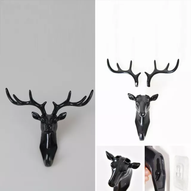 Creative hook deer head modeling wall decor hanger suction cup coat key hooks TB 3