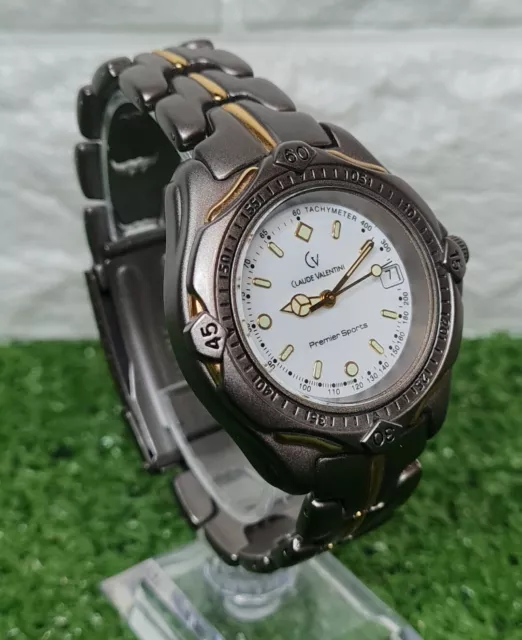 CLAUDE VALENTINI MENS Premier Sports Watch 41mm case Bi Colour
