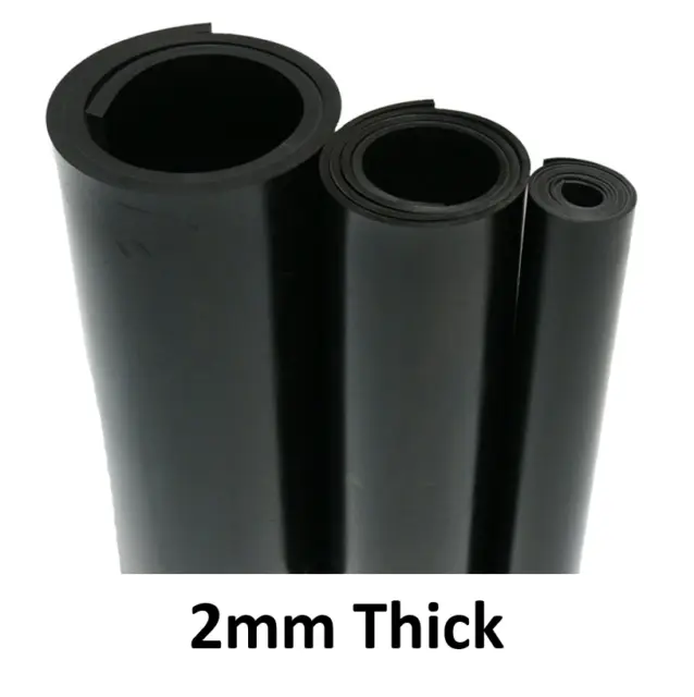2mm Neoprene Rubber Sheet – Solid Black Smooth - Various Sizes - VAT Included