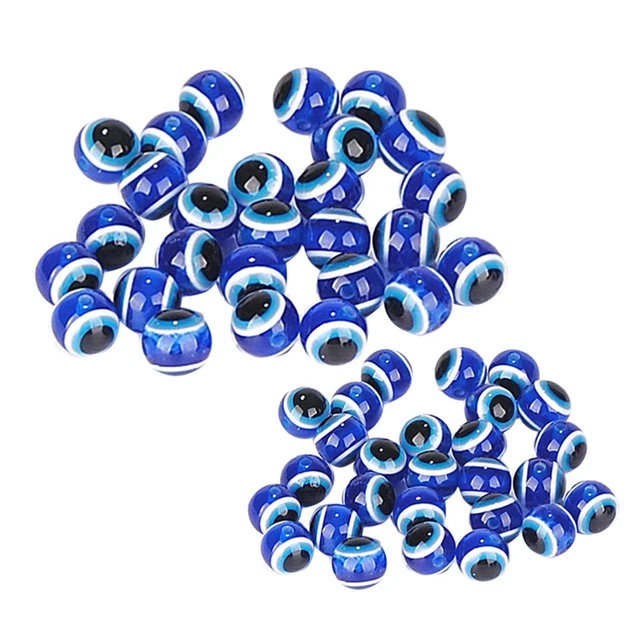 400 Pcs Dark Blue Evil Eye Stripe Bracelets Beaded Scattered Beads