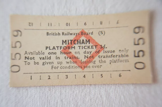 Mitcham British Rail Platform Railway Train Ticket