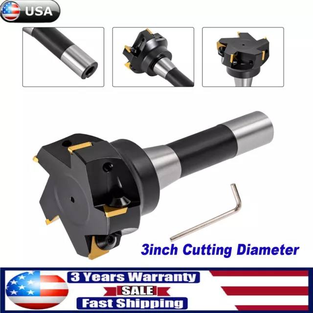 Indexable End Mill 3-inch Cutting Depth R8 Shank Milling Cutter TPCN32PDTR Blade