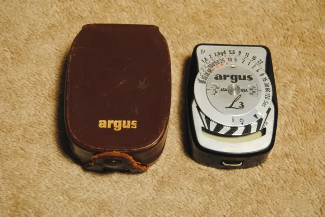 Vintage Argus L3 Light Exposure Meter in Leather Case West Germany