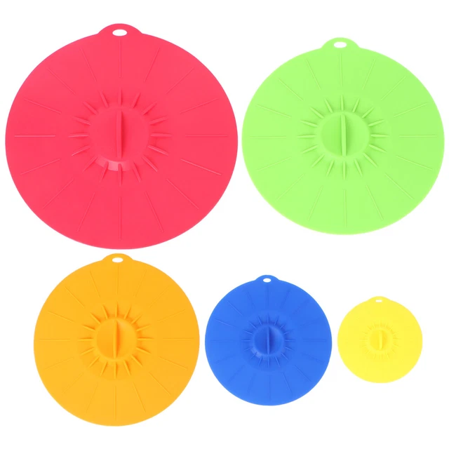 5 pz coperchi lattina coperture ciottoli per mangimi coperchio elasticizzato in silicone per alimenti