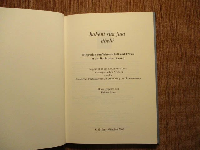 Helmut Bansa BUCHRESTAURIERUNG 2000 Buchdruck BUCHEINBAND Papier BUCHBINDER 5