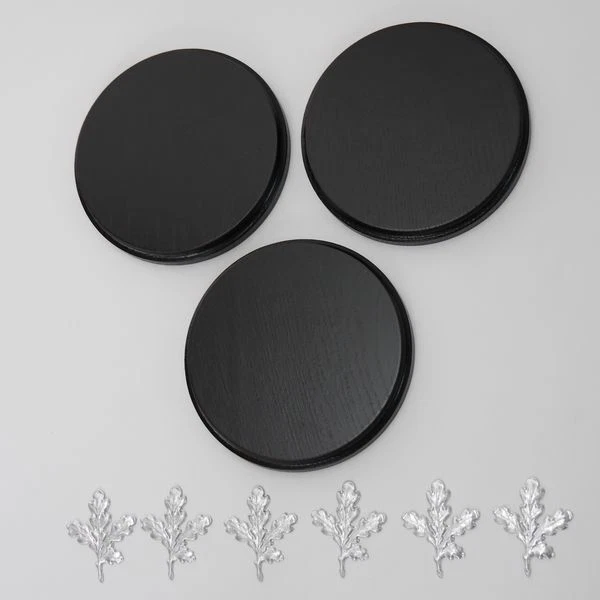 3 Keilerschilder Tablero Keiler Escudo de Trofeo Redondo Oscuro Af 15cm + 6X 2