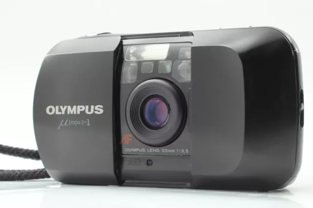 NEAR MINT LCD Works Olympus mju-1 Infinity Stylus Black 35mm Point & Shoot JAPAN