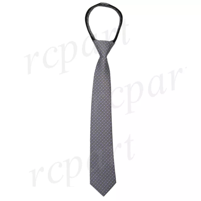 New Kids Boys Zipper up Adjustable Pre-tied Necktie purple black pattern formal