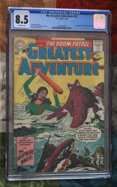 DC My Greatest Adventure #81 2nd Doom Patrol CGC 8.5 1963 Off White Pages