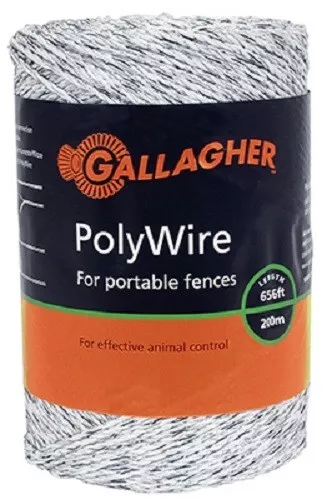 Gallagher, 1/16" x 656', Ultra White, Polywire