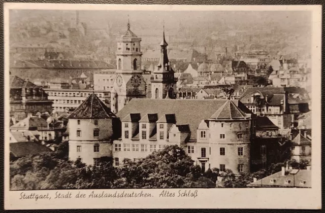 alte Topo-AK vor 1945 gelaufen 1943 - Stuttgart, Altes Schloß