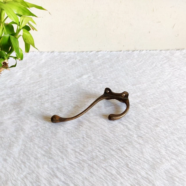 Vintage Ornate Victorian Dual Side Brass Knobs Wall Hook Hanger Decorative M324 4