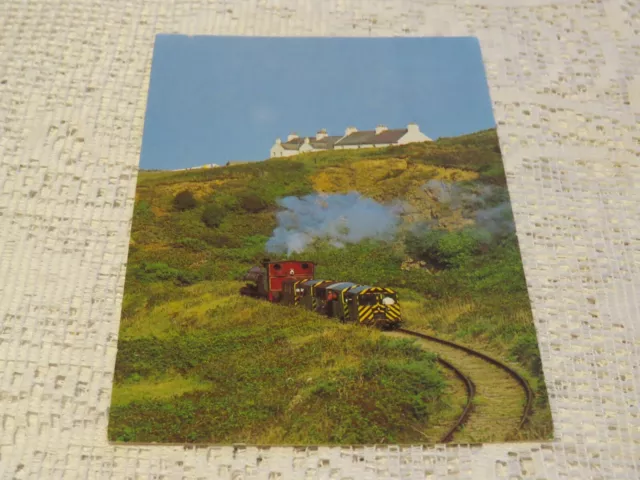 Postcard Vintage  Alderney Channel Islands Front Railway Postal History Stamp