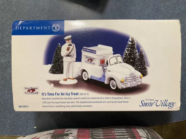 Dept 56 Snow Village Good Humor Ice Cream Man “It's Time For An Icy Treat”