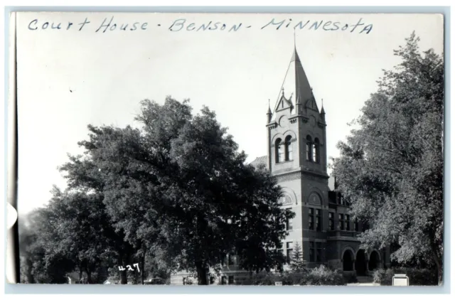 c1940's Court House Building Benson Minnesota MN RPPC Photo Vintage Postcard