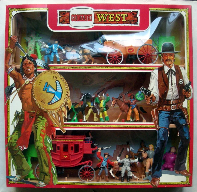 Coffret Far-West Tucson City - 6 Bâtiments + Train + Tapis - Jeu Comansi