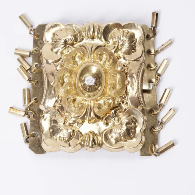 Biedermeier Schließe Kropfkette Trachtenkette Kropfband Gold Schaumgold Emaille