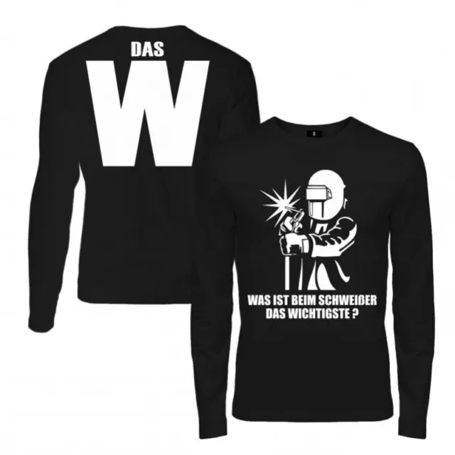 Männer Longsleeve Langarmshirt Schweißer mit W beruf job lustig witzig geschenk