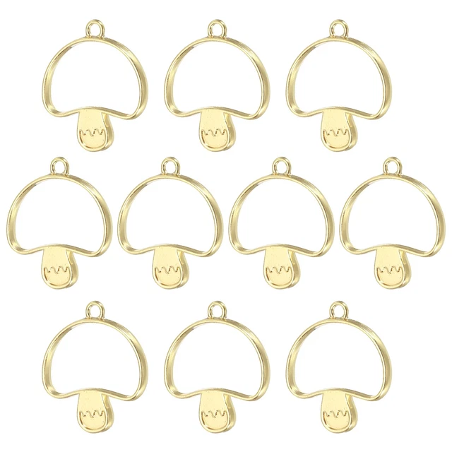Legierung Offene Lünetten Anhänger 20 Pack Hohle Harz Anhänger Rahmen Gold