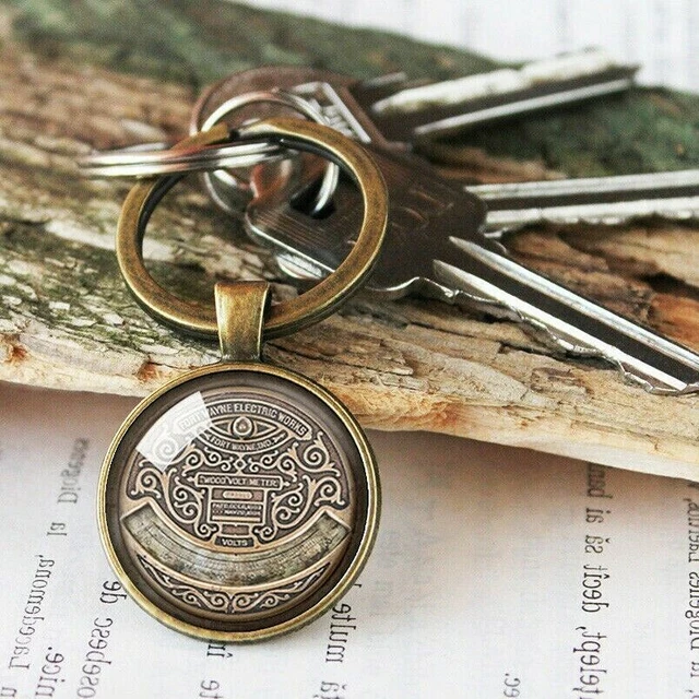 Porte-clés voltmètre vintage, porte-clés voltmètre, ingénieur cadeau bijoux...