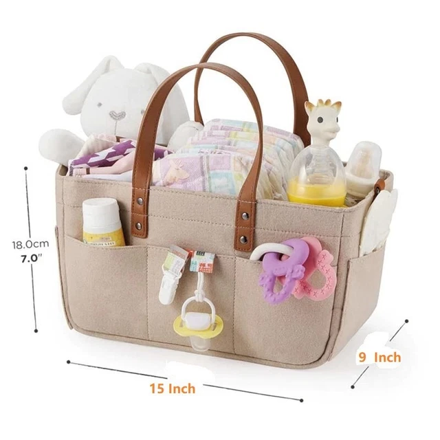 Large Baby Diaper Caddy Organizer Basket Wipes Bag Newborn Nursery Storage 2