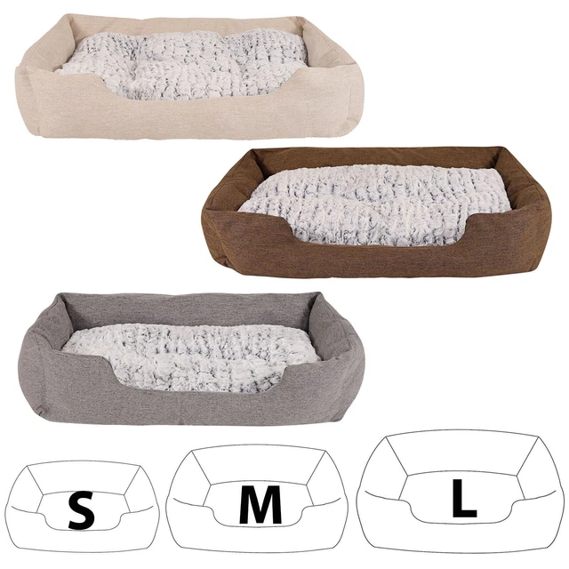 lionto Lit confortable pour chien canapé en tissu chinée