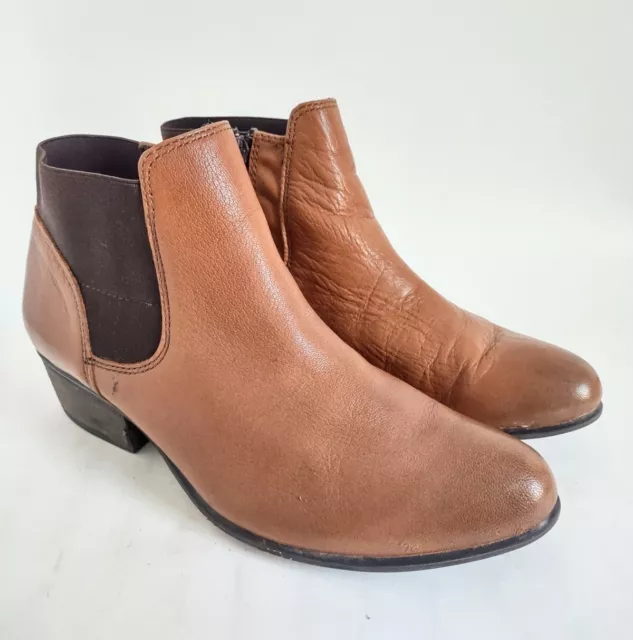 Steve Madden Rozamare Brown Leather Zip Ankle Boots Womens Size 9.5 M