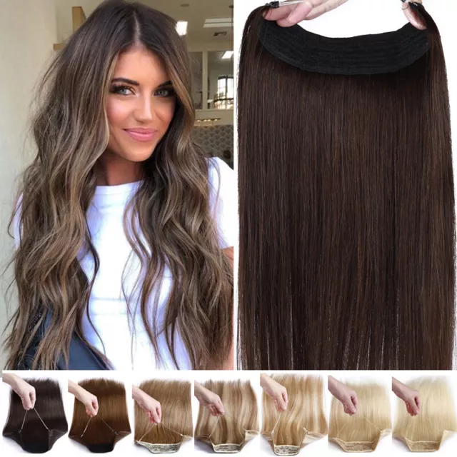 "Estensioni capelli umani Remy filo fascia nascosto in un unico pezzo trame spesso 12""-24"