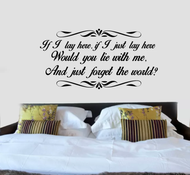 SNOW PATROL IF I LAY HERE- Song Lyrics, Quote, Love, Wall Art Decal Sticker, NEW