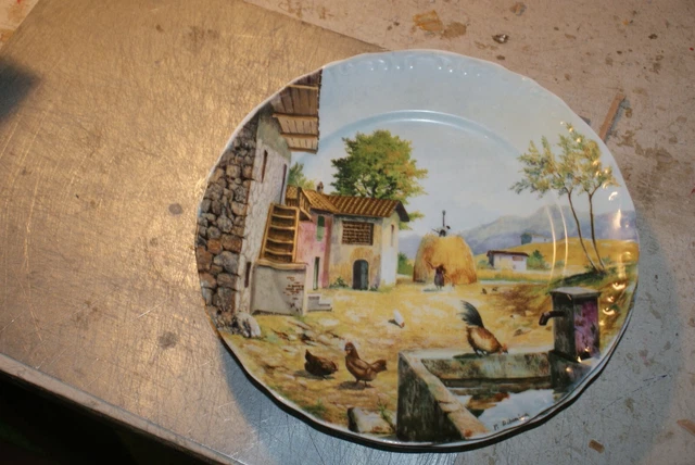 Ancienne Assiette Plate - Superbe Décor - Sans Manque Ni Fêle
