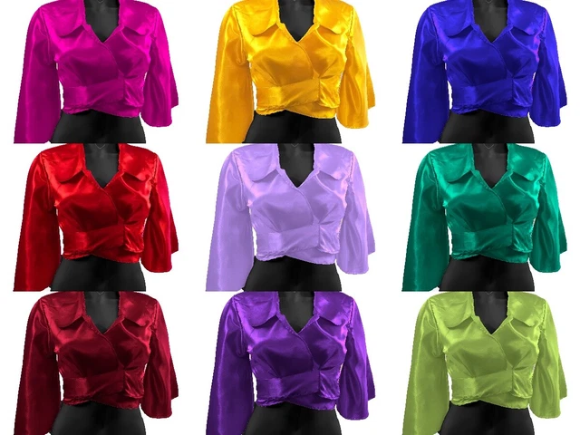 T-Shirt Blouse Top per Bambine Camicia Puff Spalla Design Raso