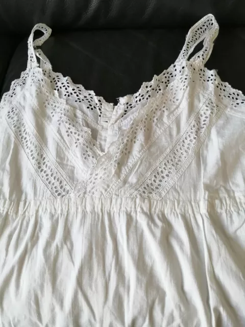 ANCIENNE Chemise De Nuit  Fait Main Coton