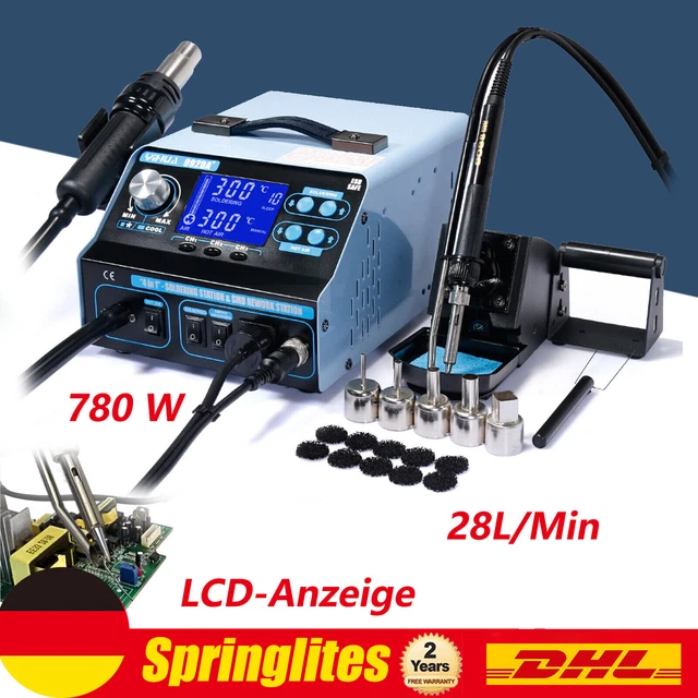 Stazione Saldatura E Aria Calda YIHUA 995D+ EVO - 2-in-1 Con Display LCD, Pinzette E Accessori - Foto 5