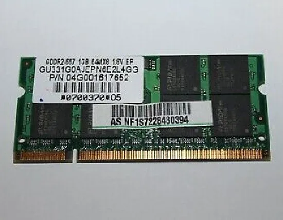 1GB GDDR2 Memory SODIMM PC2-5300 667mHz Unifosa GU331G0AJEPN6E2L4GG RAM