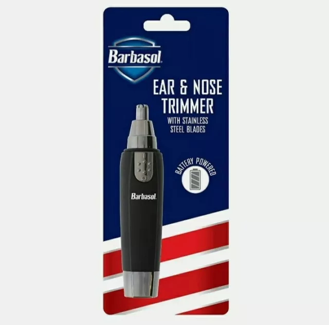 Barbasol Ear & Nose Trimmer w/ Stainless Steel Blades Battery Powered Portable