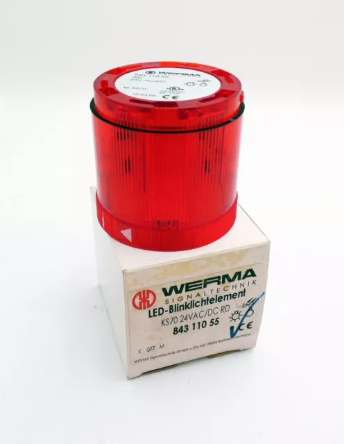 Werma 843 110 55 KS70 24VAC/DC RD LED-Blinklichtelement, rot -unused/OVP-