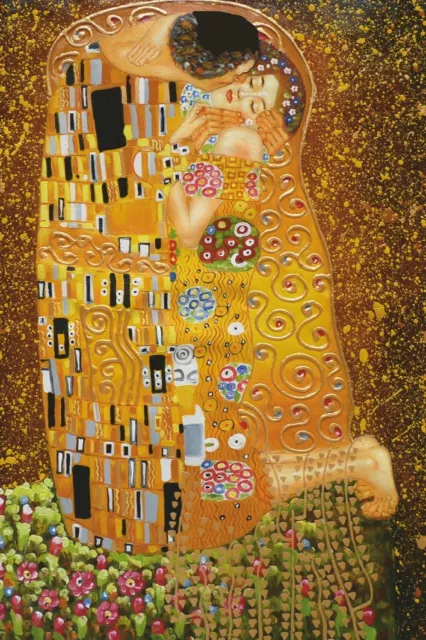 KLIMT, Der Kuss - Leinwandbild auf Keilrahmen,