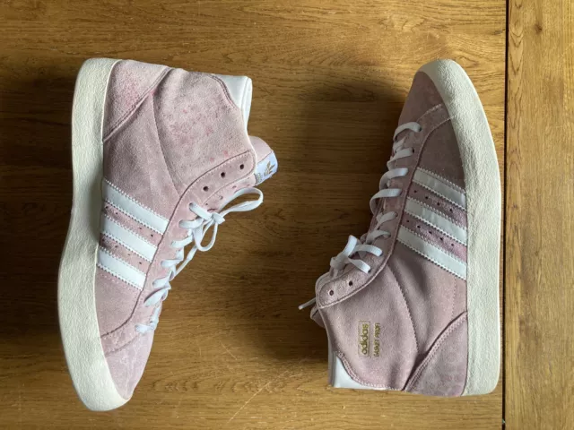 ADIDAS BASKET PROFI Trainers Pink Suede Hi Tops UK 6 EU39.3